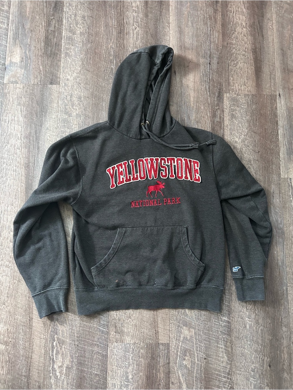 Blue 84 Dark Gray Hoodie- Yellowstone National Park- moose - Picture 2 of 8